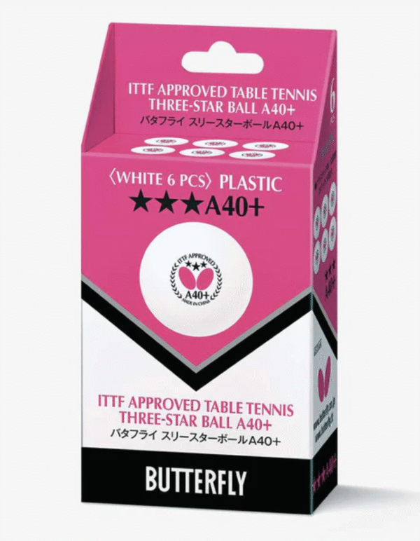 Butterfly A40+ Balls White (6 Pack)